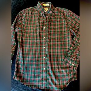 LL BEAN Men’s Dress Shirt - HOLIDAY PLAID - Size —-